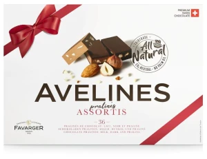 Schokoladen mit  Milchschokolade und gianduja 360g Haselnusspaste Avelines Favarger Assortment