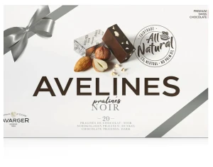 Schweizer Bittersüße Schokolade mit Haselnuss- und Mandelpaste 200g aus der Avelines -Linie Manufacture Avelines